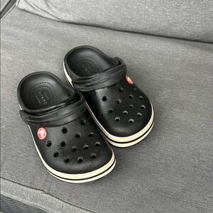 Kids Black Clog Sandals with Strap - Crocs Style